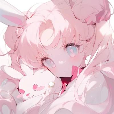 抱兔子的动漫女头