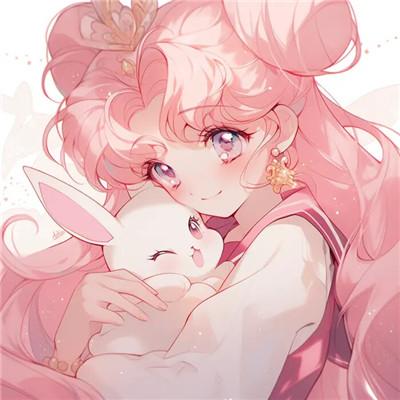 抱兔子的动漫女头