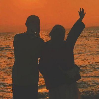 海边唯美浪漫情侣头像图片 一左一右双人版海边情头