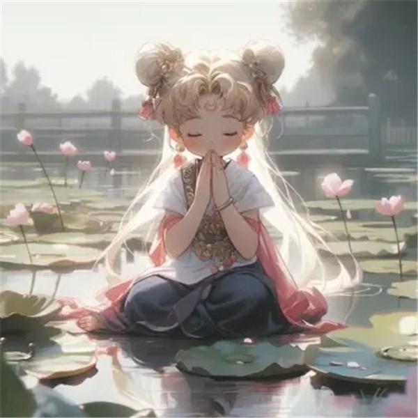 精致清新脱俗的佛系女生动漫头像图片