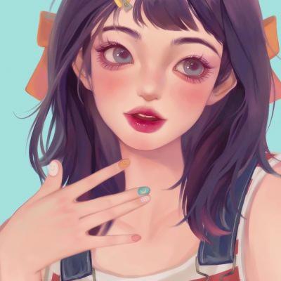 高清唯美手绘头像女生图片