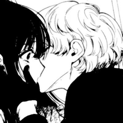 动漫情侣头像黑白漫画污污害羞的高清图图片
