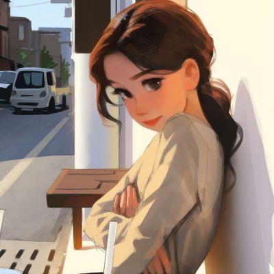 动漫女生头像高级质感手绘高清图片