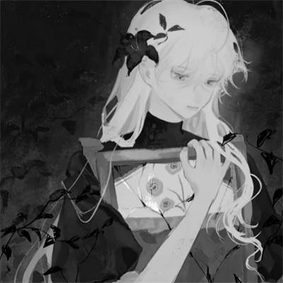 精选黑白动漫女头图片