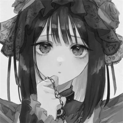 精选黑白动漫女头图片