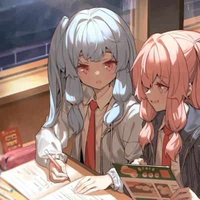 闺蜜百合cp头像一左一右，攻受分明女女CP
