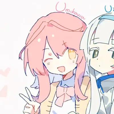 闺蜜百合cp头像一左一右，攻受分明女女CP