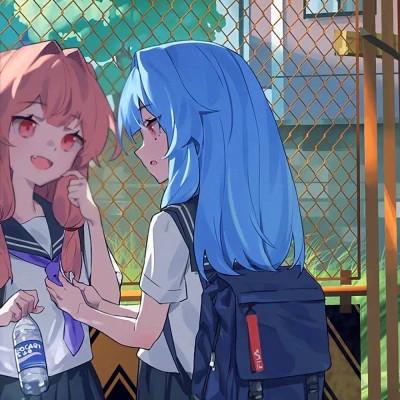 闺蜜百合cp头像一左一右，攻受分明女女CP
