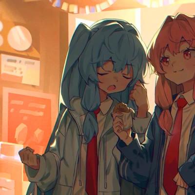 闺蜜百合cp头像一左一右，攻受分明女女CP