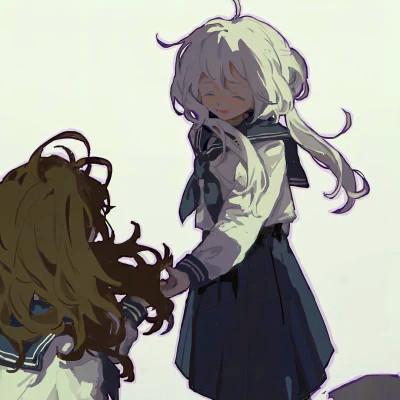 闺蜜百合cp头像一左一右，攻受分明女女CP