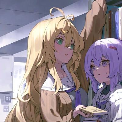 闺蜜百合cp头像一左一右，攻受分明女女CP