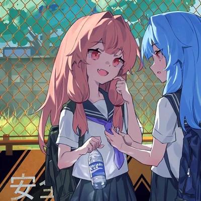 闺蜜百合cp头像一左一右，攻受分明女女CP