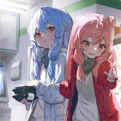 闺蜜百合cp头像一左一右，攻受分明女女CP