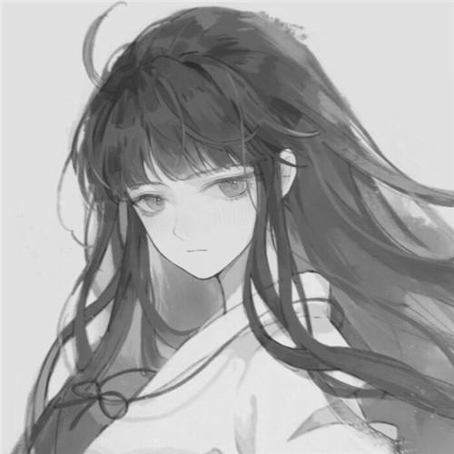 韩系女生头像漫画黑白高清图片