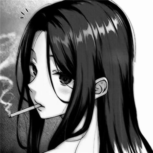 韩系女生头像漫画黑白高清图片