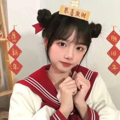 新年头像真人女头,高清红色的新年喜庆真人女头图片