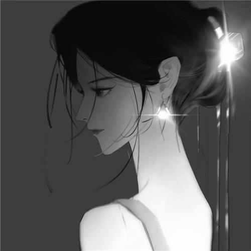 韩系女生头像漫画黑白高清图片