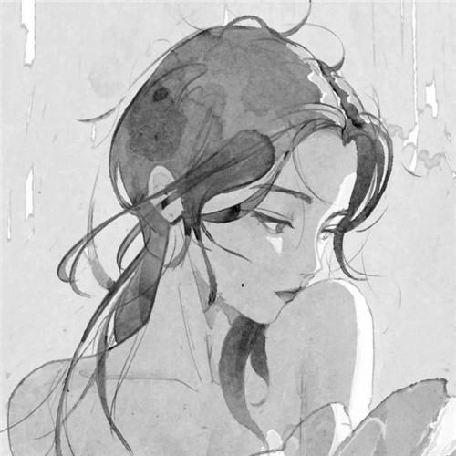 韩系女生头像漫画黑白高清图片