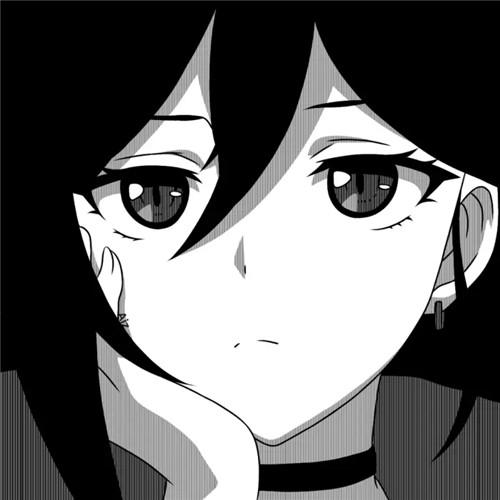 韩系女生头像漫画黑白高清图片