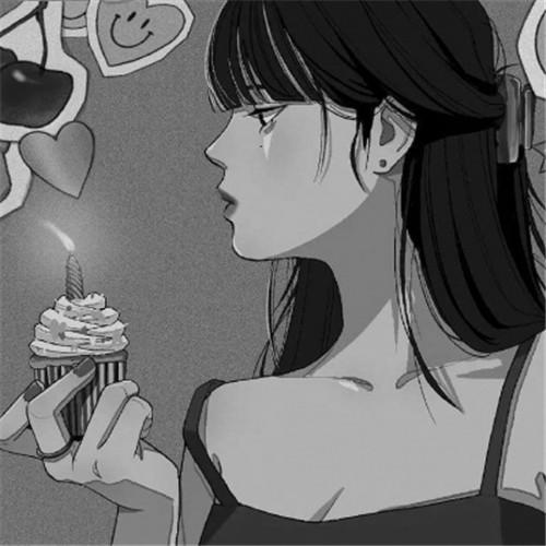 韩系女生头像漫画黑白高清图片