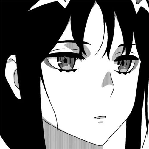 韩系女生头像漫画黑白高清图片