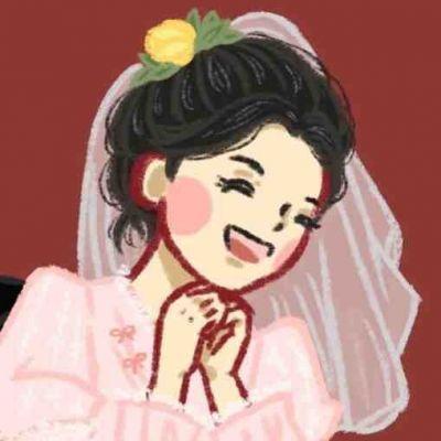 情头一男一女一左一右手绘高清图片