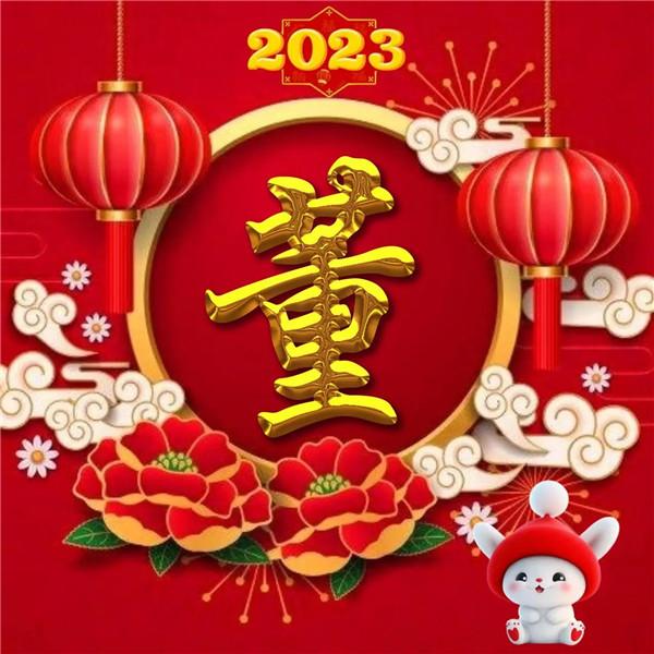 2024最新姓氏头像 过年新年好看的兔年2024姓氏头像图片