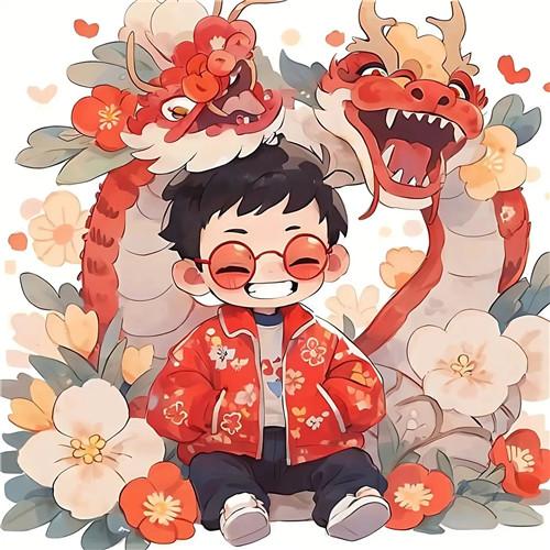 新年头像2024龙年男生可爱图片