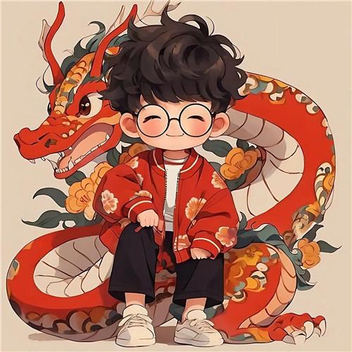 新年头像2024龙年男生可爱图片