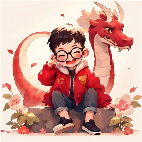 新年头像2024龙年男生可爱图片