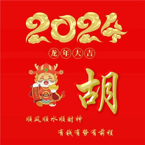 2024年龙年大吉好运喜庆专属姓氏微信头像