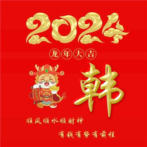 2024年龙年大吉好运喜庆专属姓氏微信头像