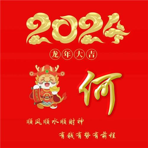 2024年龙年大吉好运喜庆专属姓氏微信头像