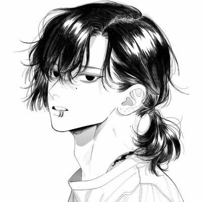 黑白动漫男头，高清图片免费下载