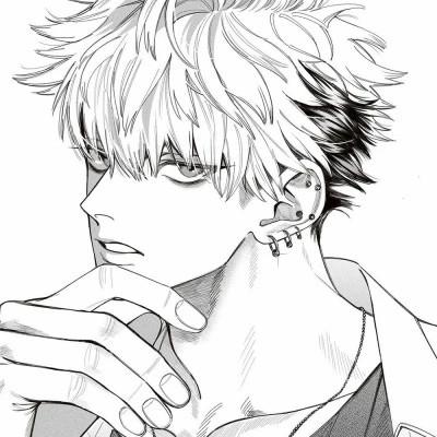 黑白动漫男头，高清图片免费下载