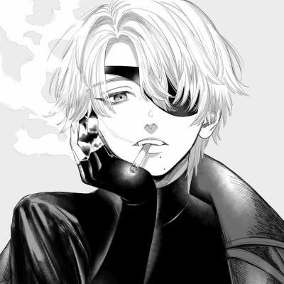 黑白动漫男头，高清图片免费下载