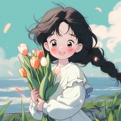 二次元动漫情侣头像图片，梦幻场景，甜蜜爆表！
