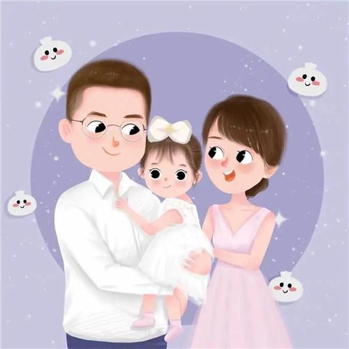 一家三口卡通微信头像图片，家庭幸福的美好象征