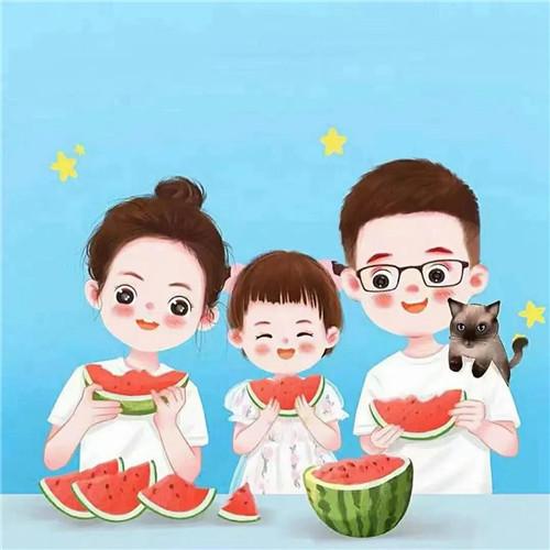 一家三口卡通微信头像图片，家庭幸福的美好象征