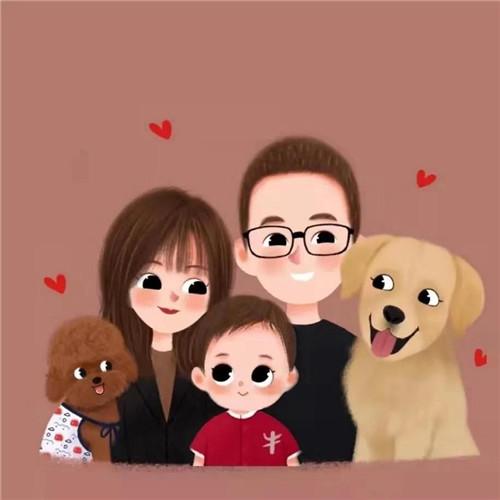 一家三口卡通微信头像图片，家庭幸福的美好象征