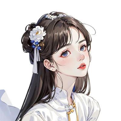 古风甜美少女AI手绘动漫头像图片