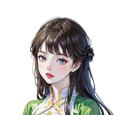 古风甜美少女AI手绘动漫头像图片