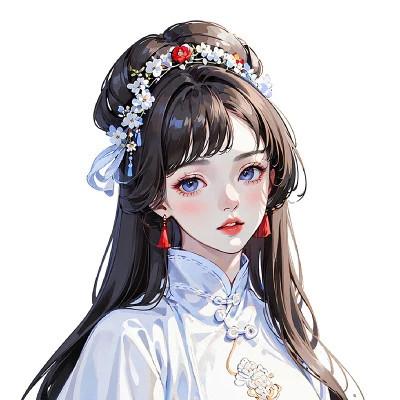 古风甜美少女AI手绘动漫头像图片