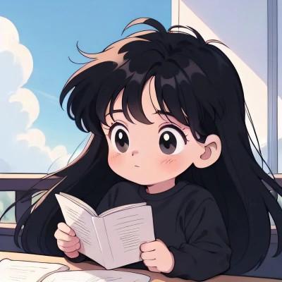 读书的情头动漫图片