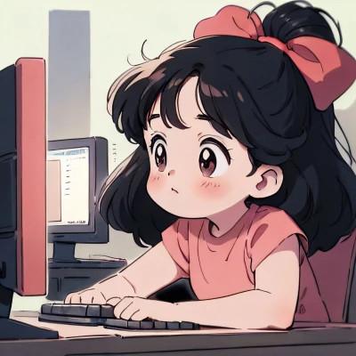 一男一女动漫情侣头像图片努力工作