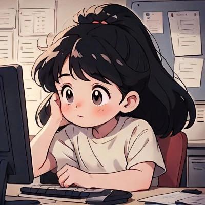 一男一女动漫情侣头像图片努力工作