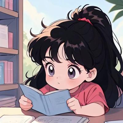 读书的情头动漫图片