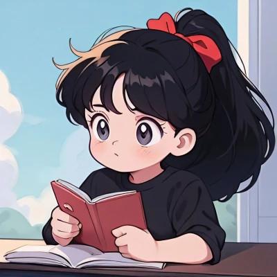 读书的情头动漫图片