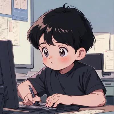 一男一女动漫情侣头像图片努力工作
