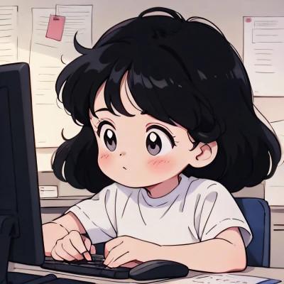 一男一女动漫情侣头像图片努力工作